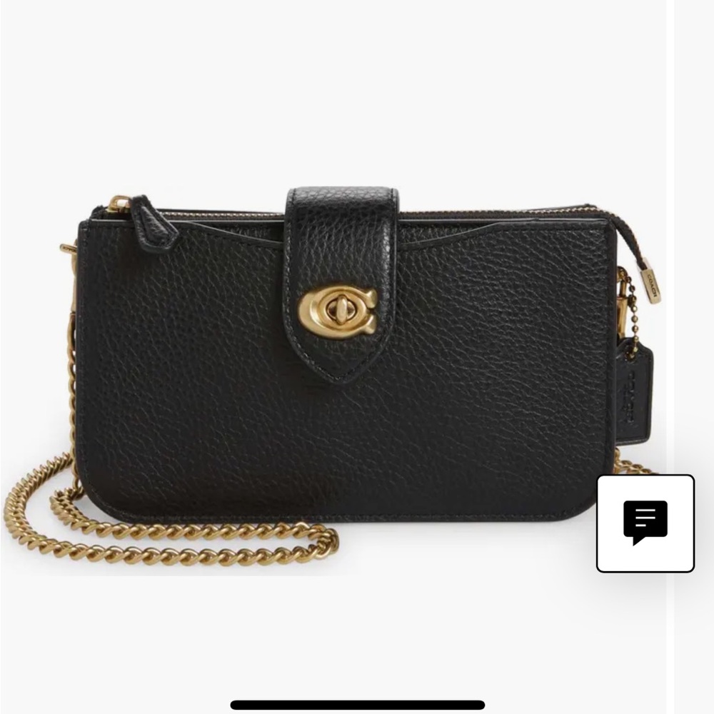 Nordstrom exclusive Coach Mini Black Pebbled Leather cross-body never used